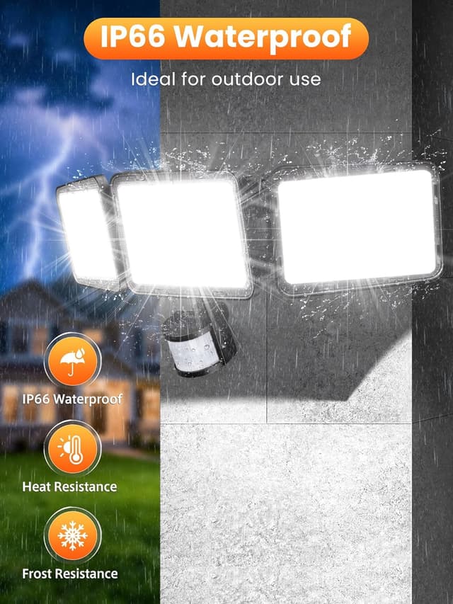 Detalle de MEIKEE faretto LED 70W con sensore di movimento, 6.580 lm, 6.500K bianco freddo e telecomando (IP66)