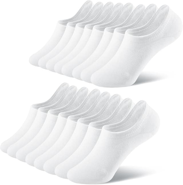 Detalle de fitfets Sneaker Socken 8 Paar No-Show Füßlinge aus Baumwolle (Gr. 35–50) für Herren & Damen