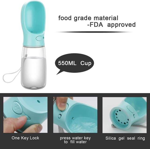 Detalle de COTOP Hundetrinkflasche 550 ml für unterwegs