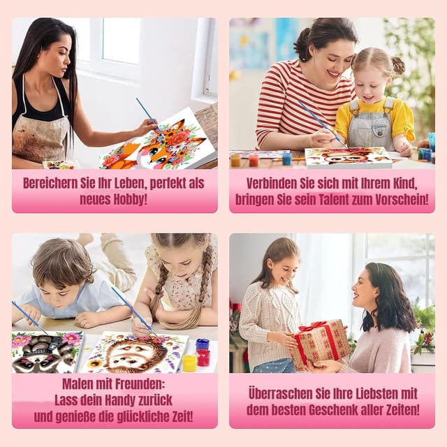 Thumbnail 6 de Pujeknm Tiere Malen nach Zahlen 20x20 cm