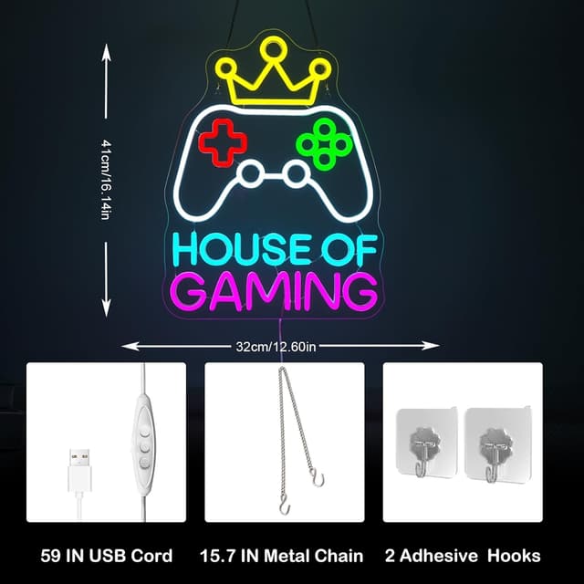 Detalle 2 de NYXEN Neon Gaming Pad LED Schild Krone