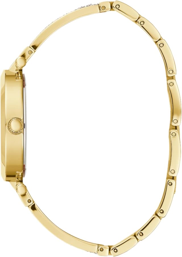 Detalle 2 de GUESS Damen Armbanduhr Aurora – goldfarbenes Edelstahlband, Quarz, Mineralglas, 36,5 mm