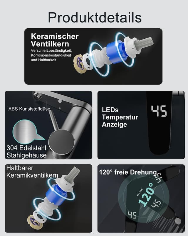 Thumbnail 6 de Edelstahl Warmwasserbereiter Hahn 120°