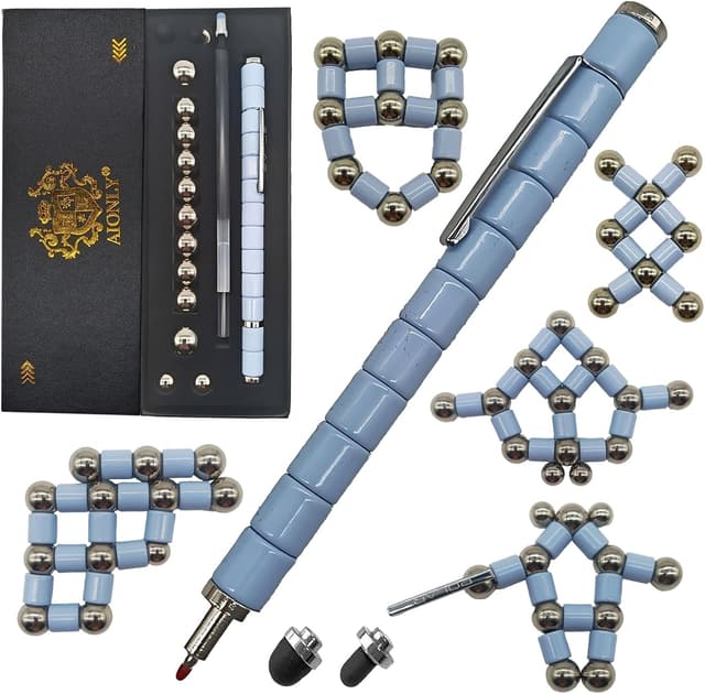Detalle de Aionly Aionly Fidget Magnetic Pen (Light Blue) — magnetic ballpoint pen & decompression gadget