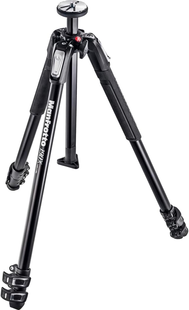 Detalle de MT190X3 tripod low‑angle shooting