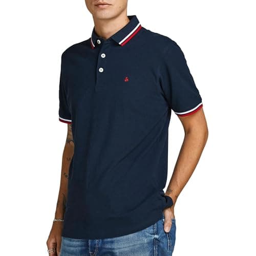 Detalle de Jack & Jones Jjepaulos Polo SS Noos M azul marino