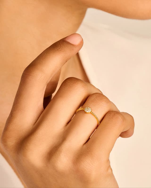 Detalle 2 de DPT Antwerp Anillo Circles Twisted, plata y diamantes 💍