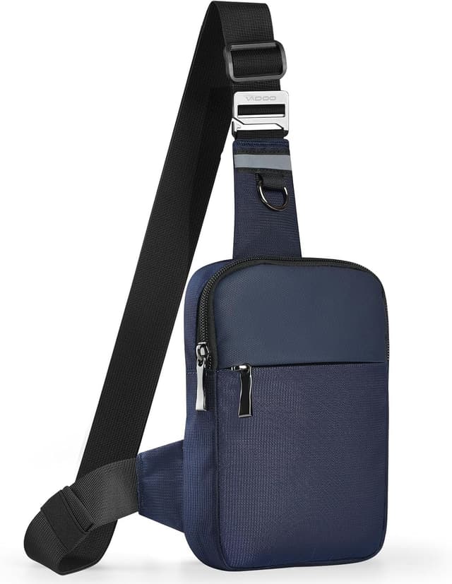 Detalle de Tibroni sac banane / sac de poitrine avec RFID : mini sling bag ajustable pour téléphone et essentiels