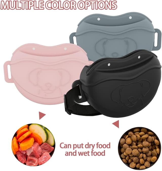 Detalle de TUCANA Silicone Dog Treat Pouch with Upgraded Magnetic Closure, Clicker & Adjustable Waist Belt (Pink)