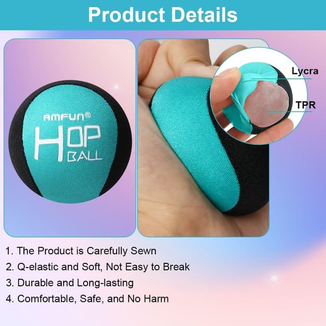 Detalle de AMFUN 3PCS Funny Pool Toys: soft quick-drying water jumping balls with net storage bag