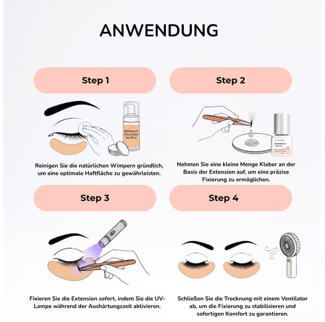 Detalle 2 de Colla UV per extension ciglia in 0,1 secondo (5 ml) – colla impermeabile per uso professionale