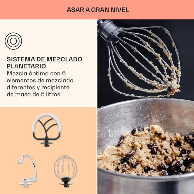 Thumbnail 5 de Klarstein Batidora Amasadora Planetaria 5L 1800W 6 velocidades 🥣