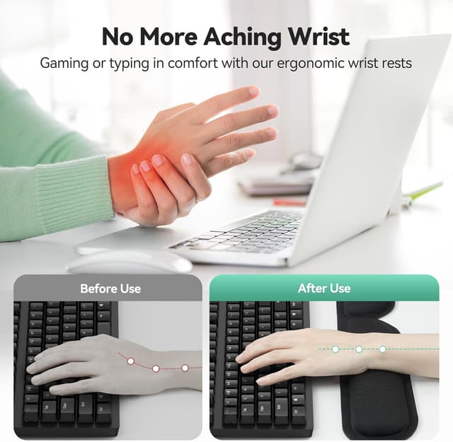 Thumbnail 1 de TECKNET Mouse Mat Wrist Support ergonomic mouse pad