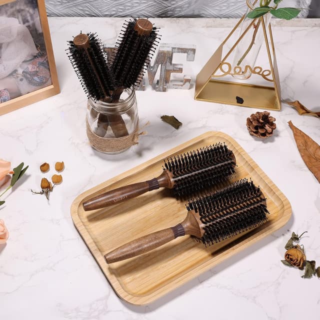 Thumbnail 6 de LORSEX Rundbürste zum Entwirren, Glätten & Föhnen – Wildschweinborsten + Nylon, Profi-Stylingbürste (30 mm innen / 60 mm außen)