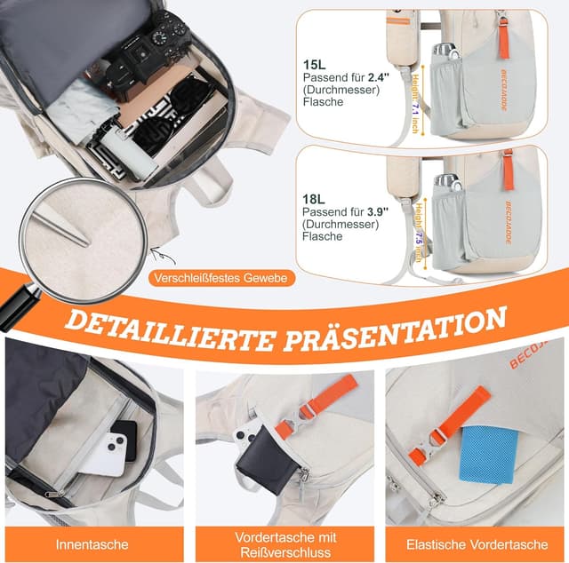 Thumbnail 2 de BECOJADDE 15L Wanderrucksack