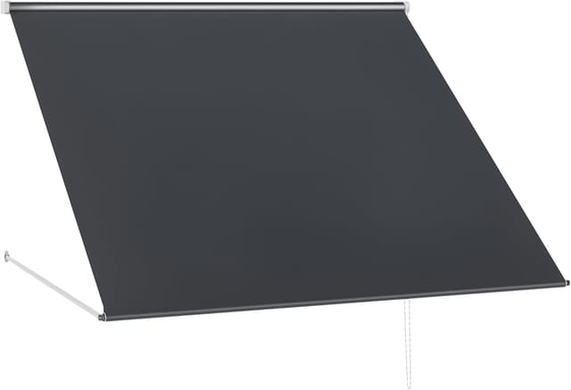 Detalle de Outsunny store banne manuel rétractable à inclinaison réglable 150 x 120 cm, gris foncé