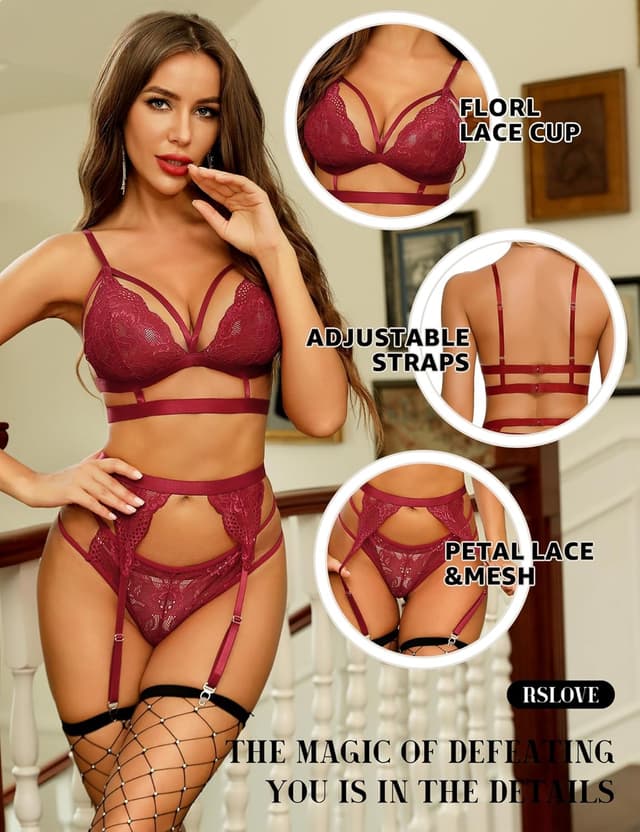 Thumbnail 2 de RSLOVE Sexy Lingerie 3‑Piece Set