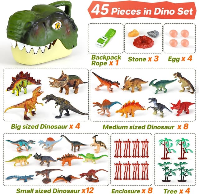 Thumbnail 5 de HahaGift Dinosaur Toys 45pcs playset