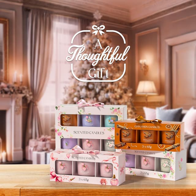 Thumbnail 6 de CHILLFLAME Candle Set scented votive candles (3-pack) in Pink, Purple & White, 200g