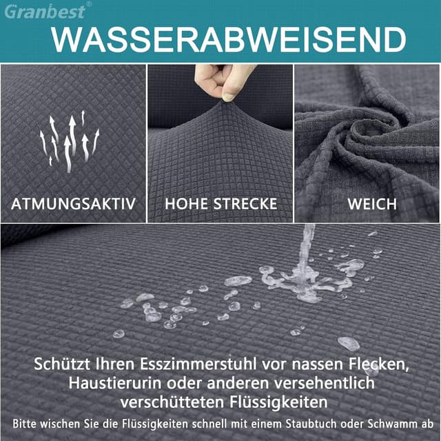 Detalle 1 de Granbest Premium Stuhlhussen 4er Grau