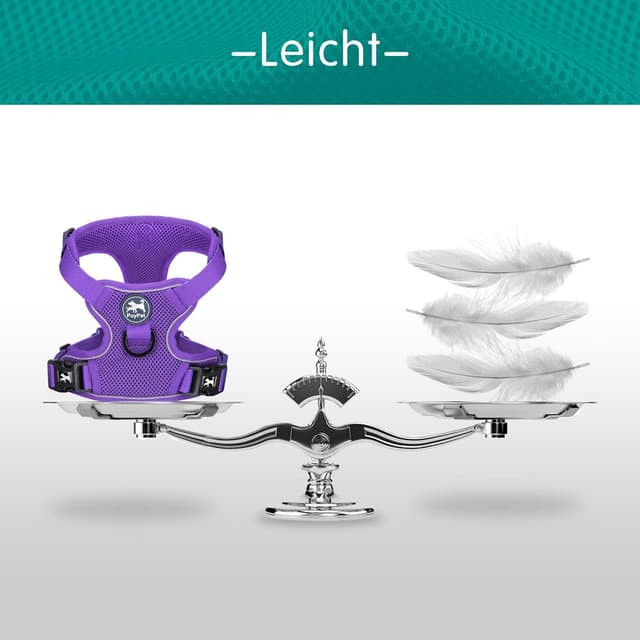 Detalle de PoyPet Reflektierendes weiches, atmungsaktives Hundegeschirr aus Mesh (Violett, XS)