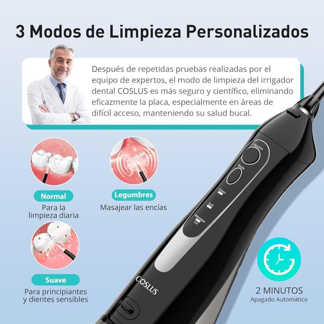 Thumbnail 2 de COSLUS Irrigador Bucal Portátil Flosser 🌊 Limpieza Efectiva en Viaje