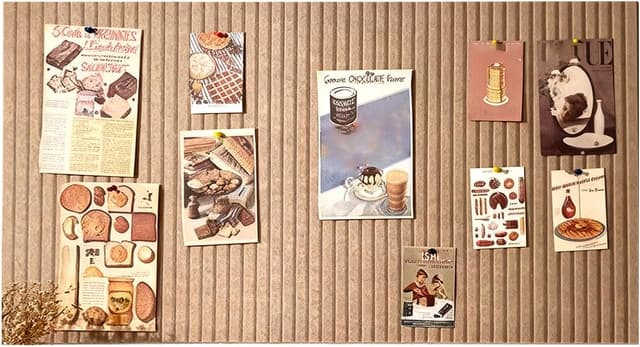 Detalle de rokeblau 60x40cm Large Bulletin Board Felt Pin Board (Dark Camel) – Foldable Vision Board with Self-Adhesive Tape