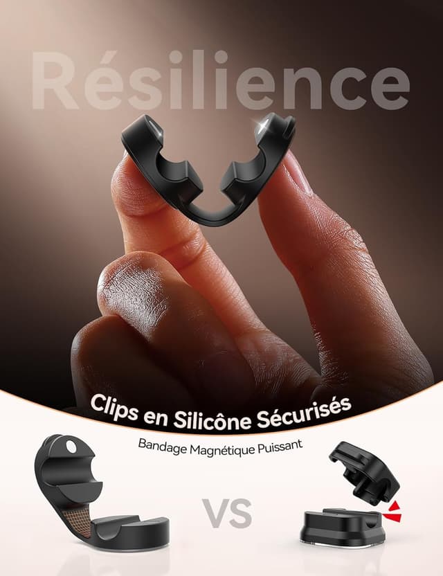 Detalle 2 de FLYLEAD Clips Câble en Silicone 8 pièces 8 mm