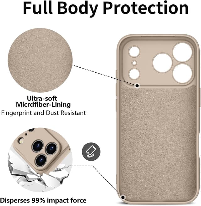 Detalle 2 de HGH für iPhone 17 Pro Silikonhülle mit Lanyard – dünner Rundumschutz (6,3") in Khaki