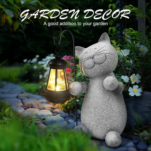 Detalle 1 de Eletorot Cat Gifts 20cm solar garden ornament