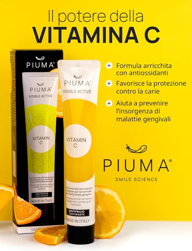 Detalle 2 de PIUMA dentifricio alla vitamina C, 75 ml
