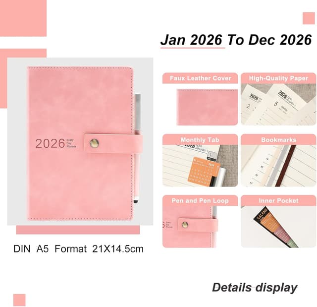 Detalle 2 de Agenda académica 2026 A5 día por día