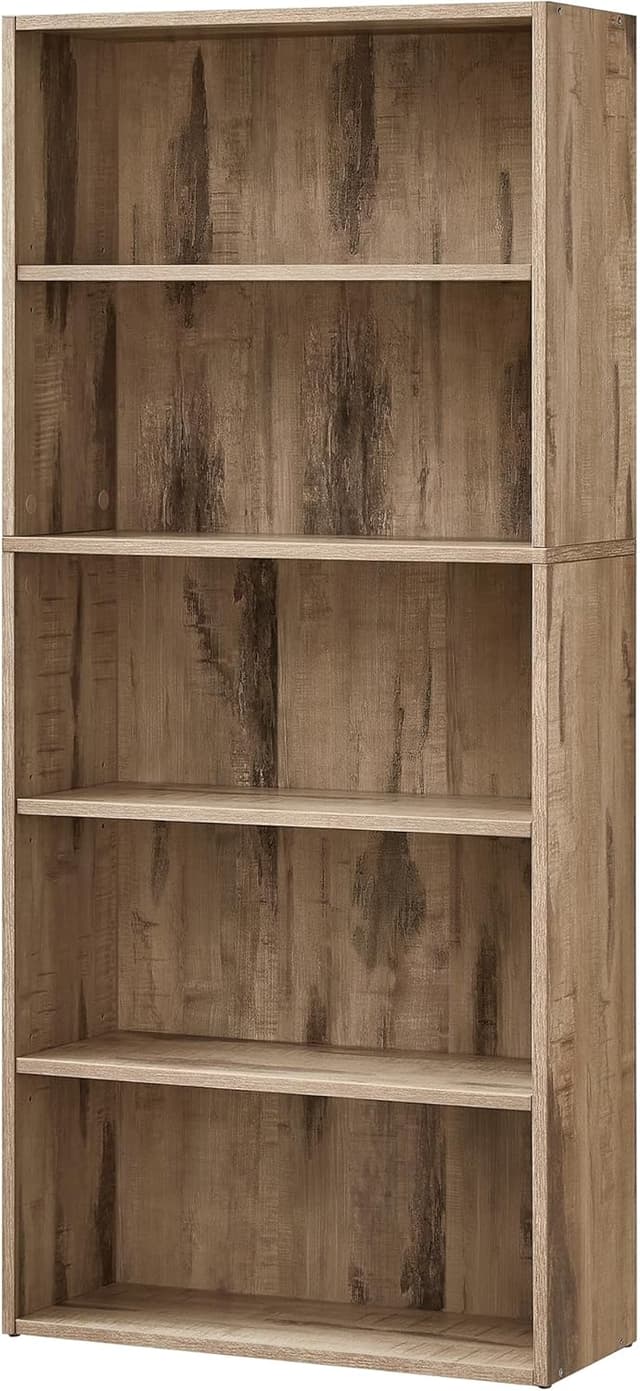 Detalle de VASAGLE Scaffale a 5 ripiani LBC165T50 in stile libreria, marrone cammello