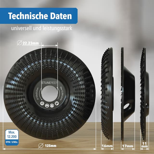 Thumbnail 5 de Holz Schleifscheibe 125mm 3er Set für Winkelschleifer