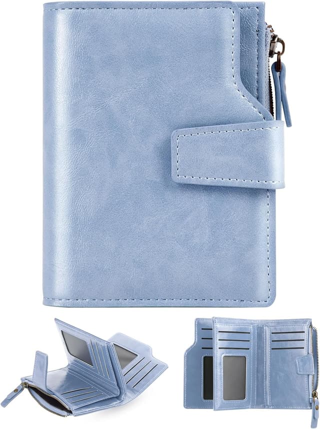 Detalle de GSG Portefeuille RFID bleu clair Bi Fold