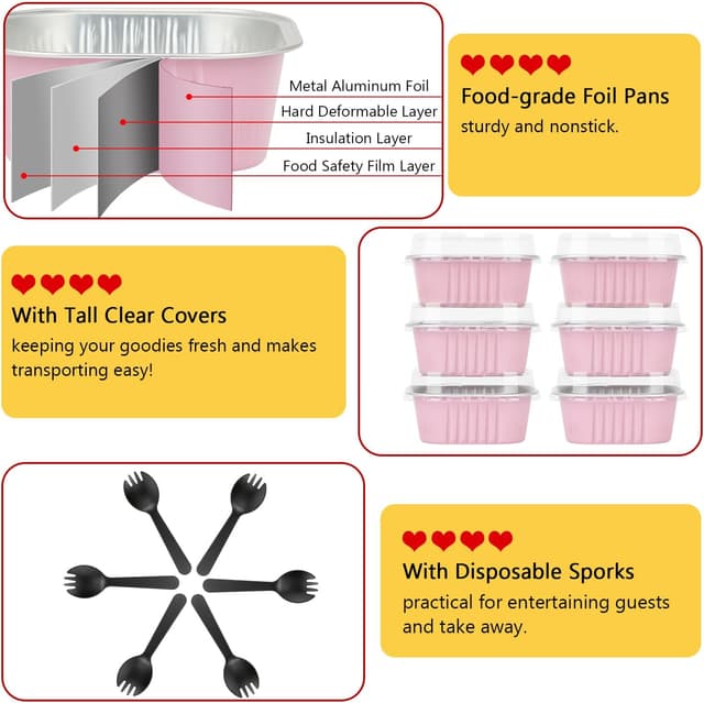 Detalle de LNYZQUS Mini Cake Pans 40-Pack 10oz