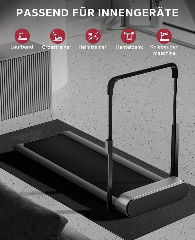 Detalle de HAPBEAR Bodenschutzmatte für Fitnessgeräte mit PVC-Schutz – passend für Laufband, Ellipsentrainer & Co.