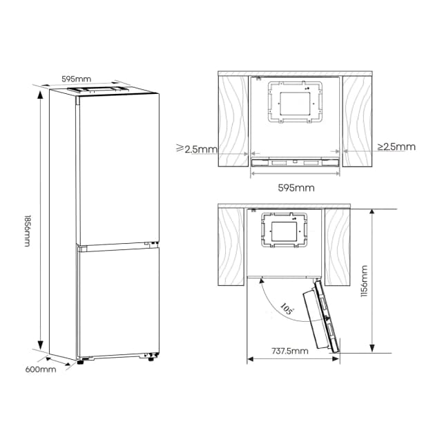 Detalle de Hisense RB3K330SAIC Frigorífico combi Kitchen FIT
