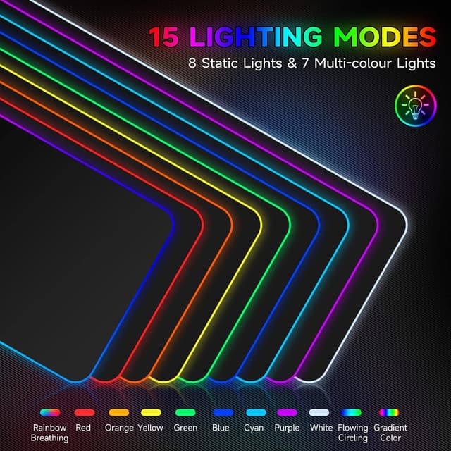 Detalle 2 de Hcman RGB Gaming Mouse Mat Pad 800×300×4mm 🖱