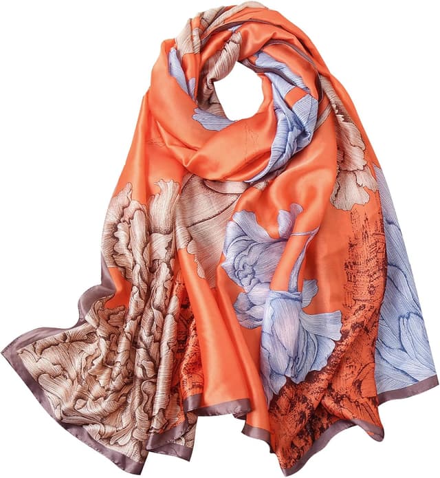 Detalle de MAIRY Women’s satin lightweight oversized shawl & wrap scarf (180 x 85cm)