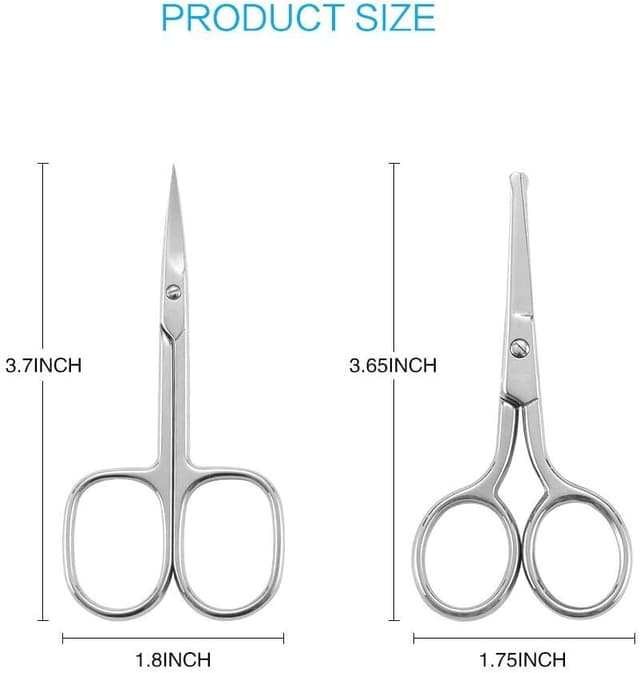 Detalle de LIVINGO Professional Small Ear & Nose Hair Scissors (Curved, Safety Rounded Tip) – 2 Pack