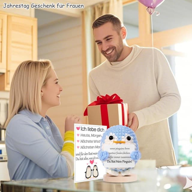 Detalle 2 de BOAITE Ich Liebe Dich Geschenk Pinguin