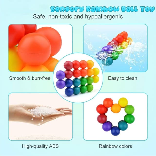 Detalle 2 de Sensory fidget rainbow variable ball toys