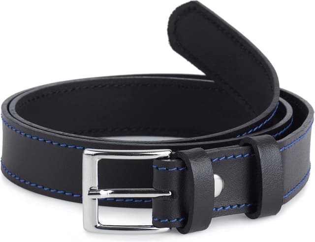 Detalle de Ladeheid Kinder Ledergürtel K1D5 – 2,5 cm breit mit klassischer Schnalle