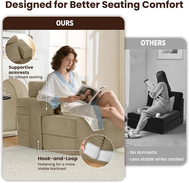 Detalle 1 de Fantico Folding Sofa Bed Double 150 × 205 cm