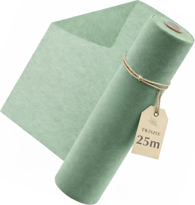 Detalle de Twinzee Vlies-Tischläufer „Eukalyptus“ (30 cm x 25 m) für Tischdeko bei Hochzeit, Geburtstag & Outdoor