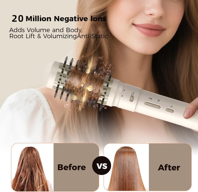 Detalle de 5 in 1 Multi Hot Air Styler Wrap (110,000 RPM) 5-in-1 Hair Dryer Brush with Auto Wrap Curlers & Travel Case