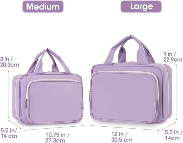 Detalle de Narwey Large Hanging Travel Toiletry Bag (Purple) with 4 Compartments