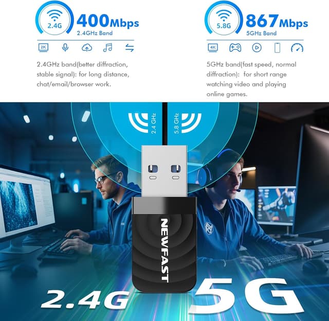 Thumbnail 3 de NEWFAST WLAN Adapter 1300Mbps