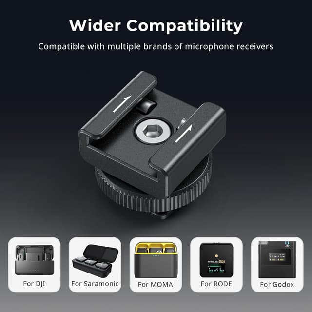 Detalle 2 de SMALLRIG 4822 – Adaptateur de montage avec cold shoe pour micro sans fil